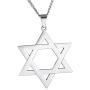 HooAMI Star of David Pendant Necklace Stainless Steel Jewish Jewelry for Men Women Religious