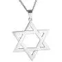 HooAMI Star of David Pendant Necklace Stainless Steel Jewish Jewelry for Men Women Religious