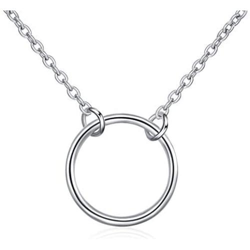 YFN 925 Sterling Silver Karma Choker Necklace Open Circle Choker Necklace for Women Jewelry Gifts