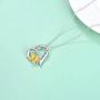 Sterling Silver Rabbit Butterfly Turtle Fox Necklace Heart Pendant Forever in My Heart Necklace for Women Girls Friends