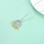 Sterling Silver Rabbit Butterfly Turtle Fox Necklace Heart Pendant Forever in My Heart Necklace for Women Girls Friends Sterling Silver Rabbit Butterfly Turtle Fox Necklace Heart Pendant Forever in My Heart Necklace for Women Girls Friends