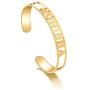 MANZHEN Custom Hollow Name Bangle Personalized Jewelry Gold Silver Roman Numeral Cuff Bracelet