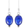 Lapis Earrings 925 Silver Overlay handmade Dangle Earrings