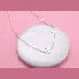 DAOCHONG S925 Sterling Silver Jewelry 3 Doves Birds Faith Hope Love Choker Necklace 14+4 inches