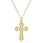 River Island Sterling Silver Diamond-Cut Filigree Cross Pendant Necklace