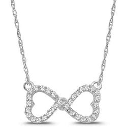 Sterling Silver Diamond Heart infinity Pendant Necklace (1/5 cttw, I-J Color, I2-I3 Clarity), 18''