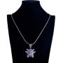 Gengar Purple Cubic Zirconia Hip Hop Pendant Necklace for Fans Classic Collection