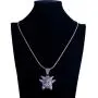 Gengar Purple Cubic Zirconia Hip Hop Pendant Necklace for Fans Classic Collection