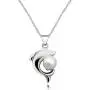Uloveido Girls Cute White Dolphin Pendant Necklace for Women Silver Color Created Pearl Necklace for Mom Girlfriend Mother Day Birthday Jewelry Gift N1076