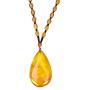 HUIMENG Stone Pendant Teardrop Necklace Natural Yellow Jasper Gemstone Droplets Necklaces for Girls, Teens, Women Adjustable Necklace