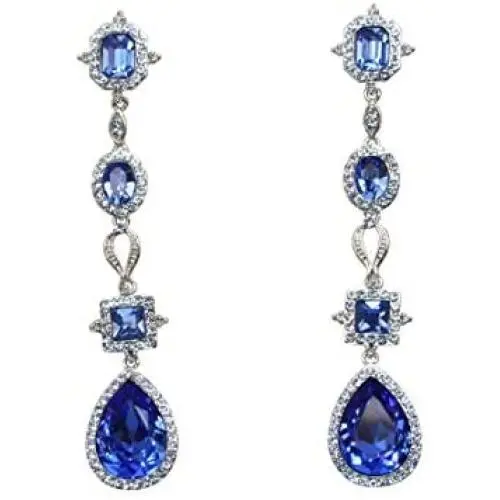 Faship Gorgeous Rhinestone Crystal Dangling Floral Earrings Faship Gorgeous Rhinestone Crystal Dangling Floral Earrings
