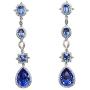 Faship Gorgeous Rhinestone Crystal Dangling Floral Earrings