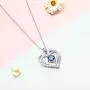 Flyow 925 Sterling Silver Rhodium Plated Cubic Zirconia Forever Love Heart Pendant Necklace for Women Jewelry Birthday Gift