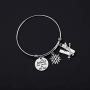 POTIY Skiing Bracelet Ski Snowflake Charm Bracelet She Believed She Could So She Did Jewelry Gift for Skier Sports Bracelet