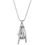 COOLSTEELANDBEYOND Punk Rock Roll, Steel Mens Womens Hand Pendant Necklace, 30 inches Steel Ball Chain COOLSTEELANDBEYOND Punk Rock Roll, Steel Mens Womens Hand Pendant Necklace, 30 inches Steel Ball Chain