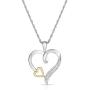 NATALIA DRAKE Genuine Diamond Open Heart Necklace for Women in 10K Yellow Gold and Rhodium Plated Sterling Silver