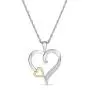 NATALIA DRAKE Genuine Diamond Open Heart Necklace for Women in 10K Yellow Gold and Rhodium Plated Sterling Silver NATALIA DRAKE Genuine Diamond Open Heart Necklace for Women in 10K Yellow Gold and Rhodium Plated Sterling Silver