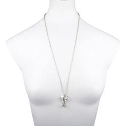 LUX ACCESSORIES Eiffel Tower Paris Pave Camera Tourist Faux Pearl Charm Necklace