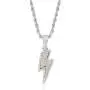 mole Iced Out Bling Lightning Pendant Necklace Full Pave AAA+ Cubic Zirconia Charm Hip Hop Jewelry Gift for Men Women mole Iced Out Bling Lightning Pendant Necklace Full Pave AAA+ Cubic Zirconia Charm Hip Hop Jewelry Gift for Men Women