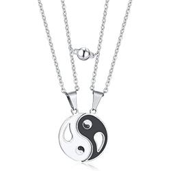 MEALGUET Various Stainless Steel Taoism Symbol Talisman Amulet Yin and Yang Pendant Necklace for Men with Free Chain