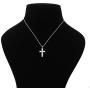 Vanbelle Stering Silver Jewelry Studded Cross Pendant-Necklace with Cubic Zirconia Stones and Rhodium Plated for Women and Girls
