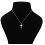 Vanbelle Stering Silver Jewelry Studded Cross Pendant-Necklace with Cubic Zirconia Stones and Rhodium Plated for Women and Girls