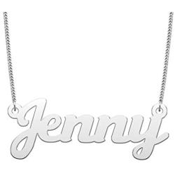 LuxglitterLin Name Necklace Personalized Initial Necklace Stainless Steel Curb Link Chain Jewelry for Women Men