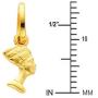 The World Jewelry Center 14k Yellow Gold Queen Nefertiti Pendant with 0.9mm Cable Chain Necklace
