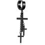 Zysta Black Gold Silver 18G Post Huggie Dangle Earring Cross Drop Hoop Ear Lobe Piercing Ring Stud Stainless Steel