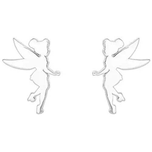 Disney Tinkerbell Sterling Silver Fairy Silhouette Stud Earrings