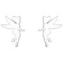 Disney Tinkerbell Sterling Silver Fairy Silhouette Stud Earrings