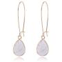 Allison Rose Atelier Marble and 18ct Gold Plated Dangle-Drop Fashion Earrings with Steel Posts – Fish Hook Closure