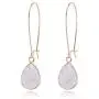 Allison Rose Atelier Marble and 18ct Gold Plated Dangle-Drop Fashion Earrings with Steel Posts – Fish Hook Closure