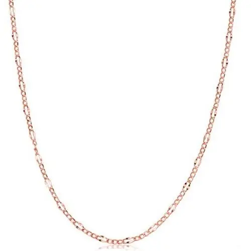 Kooljewelry 14k Rose Gold Figaro Link Chain Necklace (14, 16, 18, 20, 22, 24, 26, 30 or 36 inch) Kooljewelry 14k Rose Gold Figaro Link Chain Necklace (14, 16, 18, 20, 22, 24, 26, 30 or 36 inch)