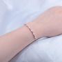 CiNily 18K White Gold/Rose Gold Plated Bracelets-Adjustable Sparkling Cubic Zirconia White Opal Bracelet for Women Girls for Her