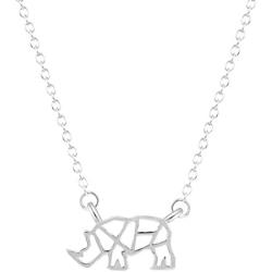 Qiandi Rhinoceros Animal Rhino Necklaces Pendants Birthday Jewelry Gift for Girls Women