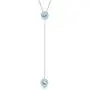 Sterling Silver Round Bezel-Set Blue Topaz or Amethyst Gemstone Lariat 16+2'' Necklace