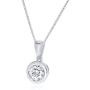 La Joya 1/6-1/3 Carat Total Weight (cttw) Certified Lab Grown Diamond Pendant Necklace - Bezel Set Yellow Gold Or White Rhodium Plated .925 Sterling Silver With Chain - GH Color And VS/SI Clarity