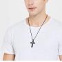 Rnivida Mens Stainless Steel Cross Necklace with Lords Prayer Inscription, Cross Pendant Necklace