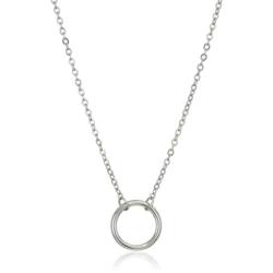 Ello Elli Silver, Rose Gold, Gold or Black Tone Karma Dainty Open Circle Minimalist Necklace