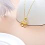 14k Gold Elephant Pendant Necklace for Women, Fine Gold Lucky Jewelry Gifts for Her, 16+1+1 Inch