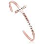 MEMGIFT Religious Rose Gold Bracelets for Women Girls Christian Cross Cuff Baptism Faith Bible Verse Jewelry Stainless Steel Confirmation Birthday for Mother Sister Wife Friends
