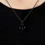 BUVE Black Nautical Anchor Necklace Pendant With Gold Tips Made From 316L Stainless Steel With 26 Inch Rolo Chain BUVE Black Nautical Anchor Necklace Pendant With Gold Tips Made From 316L Stainless Steel With 26 Inch Rolo Chain