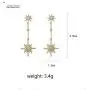 Orris Diamond Cubic Zirconia Mounted Gold Star Style Dangle Drop Earrings for Women Girls Orris Diamond Cubic Zirconia Mounted Gold Star Style Dangle Drop Earrings for Women Girls