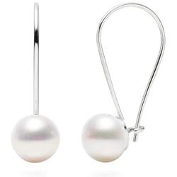 Pearl Drop Dangle Earrings for Women Sterling Silver White Real Freshwater Cultured Pearl Earrings COMOTO Jewelry