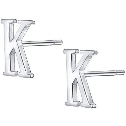 AoedeJ Fashion Initial Letter Earrings 925 Sterling Silver Small Letter Alphabet A-Z Stud Earrings Girls hypoallergenic AoedeJ Fashion Initial Letter Earrings 925 Sterling Silver Small Letter Alphabet A-Z Stud Earrings Girls hypoallergenic
