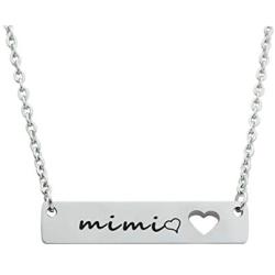 Grandma Gifts Stainless Steel Bar Pendant Necklace for Mimi Nana Gigi Grandmother Jewelry