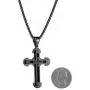 HZMAN Mens Stainless Steel Cross Necklace Cubic Zirconia Inlay Cable Pendant 22 + 2 Inch Chain HZMAN Mens Stainless Steel Cross Necklace Cubic Zirconia Inlay Cable Pendant 22 + 2 Inch Chain