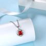 Besilver Christmas Birthstone Jewelry Gift Women Girl 925 Sterling Silver Birthstone Solitaire Necklace Earrings Set Elegant Birthday Jewelry Gift