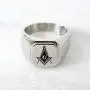 TIONEER Stainless Steel Signet Biker Rings for Men, Masonic Symbol Square Flat Top (Black, Gold, Silver), Size 7-16 TIONEER Stainless Steel Signet Biker Rings for Men, Masonic Symbol Square Flat Top (Black, Gold, Silver), Size 7-16
